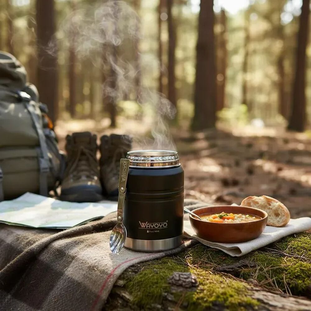 Termo Comida Wayoyo 510 Ml Acero Inoxidable Negro image number 1.0