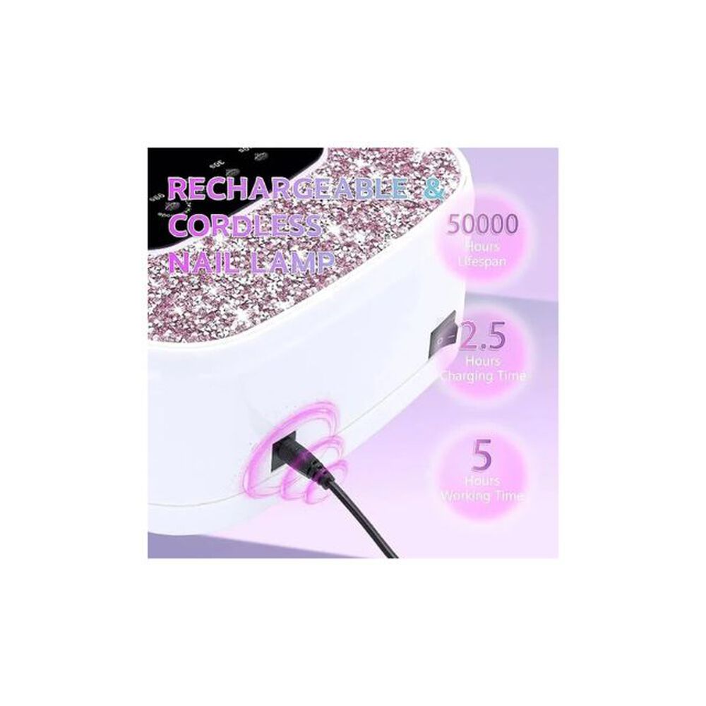 Lámpara De Uñas Inalámbrica De 168 W, Luz Uv Recargable image number 4.0
