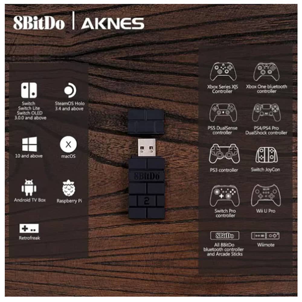 Adaptador Usb 8bitdo 2 Inalambrico Ps4 Ps5 N. Switch Pc Xbox image number 1.0