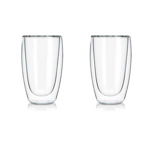 Set 2 Vasos De Caf&eacute; Vidrio Doble Pared 400 Mlo