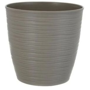 Maceta Redonda Estilo Piedra 1816 Centimetros Taupe Reyplast