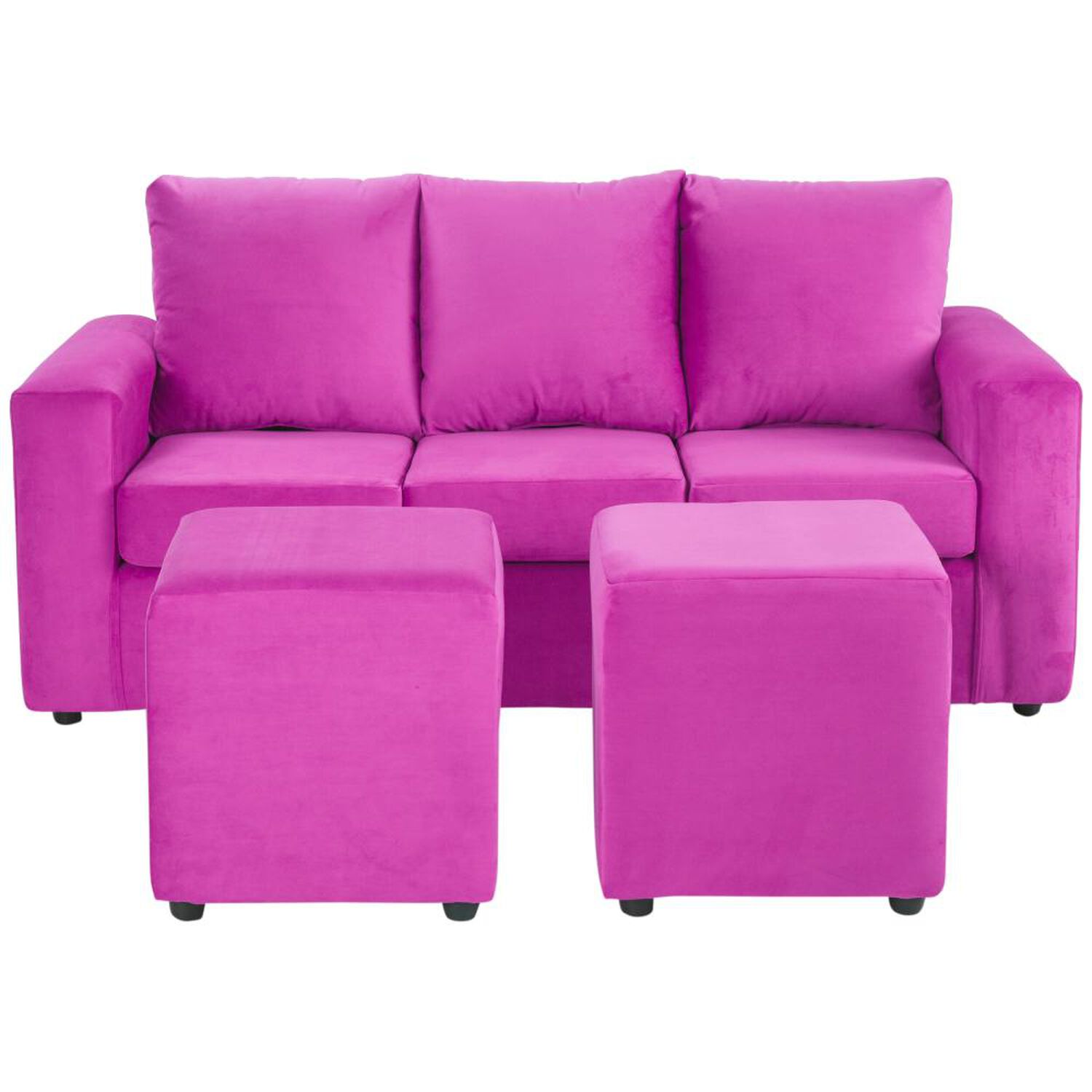 Juego De Living Bodevir Kendy / 3 Cuerpos + 2 Pouf image number 0.0