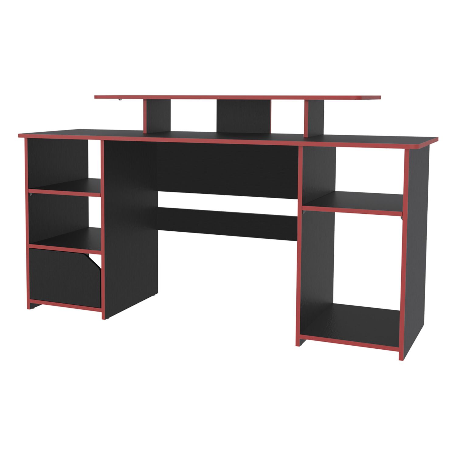 Escritorio Gamer 88,5x157,1x50 Cm Fm-045n Negro Y Rojo image number 0.0