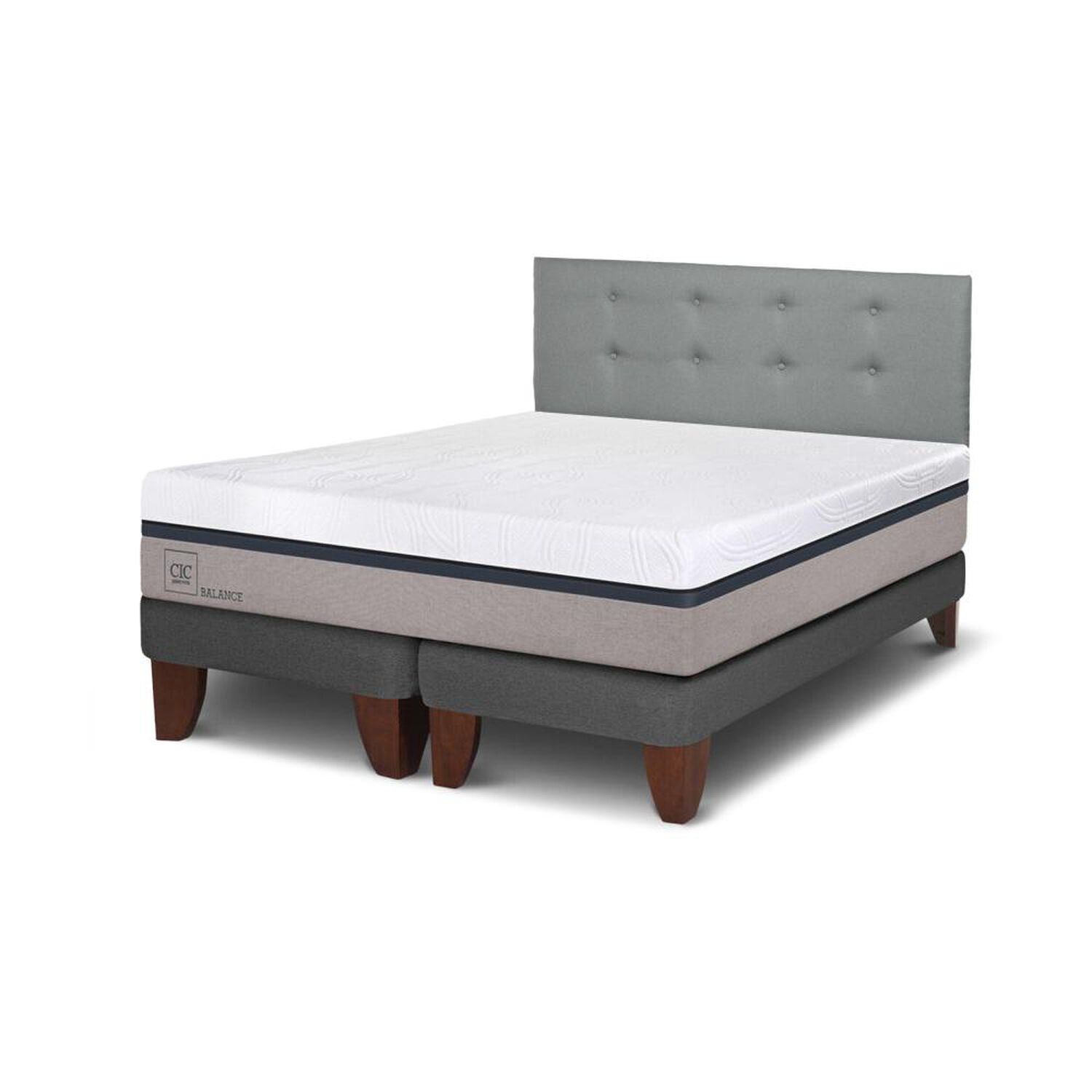 Cama Europea Cic Balance / 2 Plazas / Base Dividida + Respaldo image number 2.0