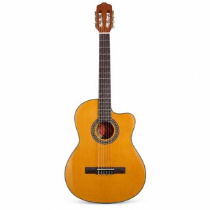 Guitarra Electroac&uacute;stica Sevillana Cutaway Ultra Delgada Natural Con Ecualizador Y Funda