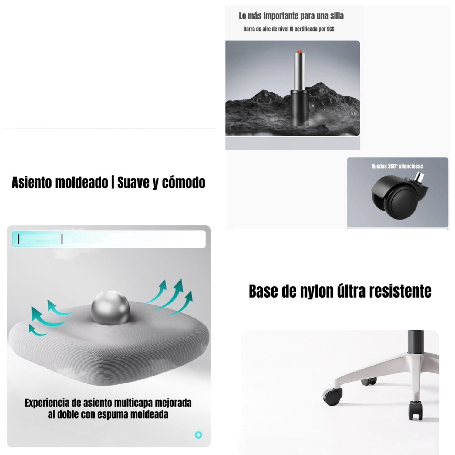 Silla De Escritorio W205 Con Apoya Pies Negra Lubabycas image number 7.0