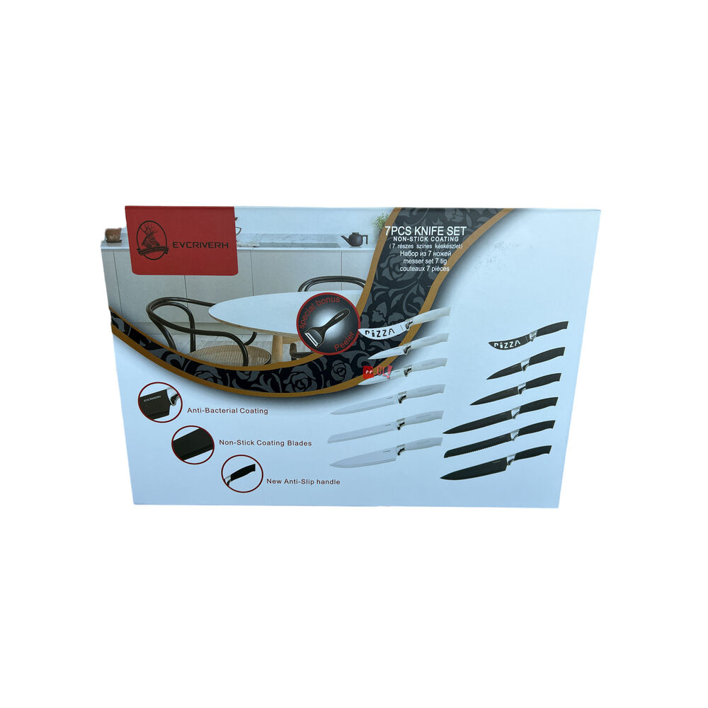 Set 7 Cuchillos Cocina Antiadherentes Y Antibacterianos - Ps image number 2.0
