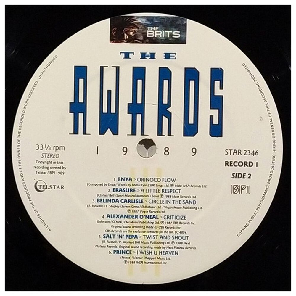 The Awards 1989 - The Definitive Album The Brits Awards 1989 (2lp) | Vinilo Usado image number 5.0
