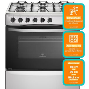 Cocina A Gas 6 Platos Mademsa M 810 T Gris