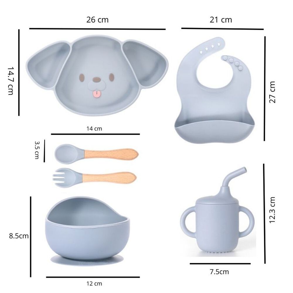 Set De Alimentación 6 Piezas Perrito Para Bebés image number 1.0