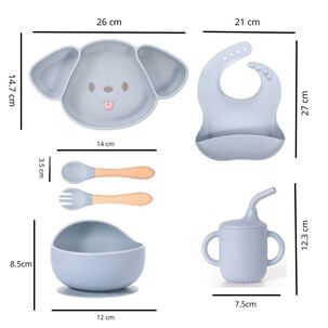Set De Alimentación 6 Piezas Perrito Para Bebés