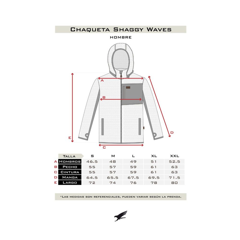 Chaqueta Shaggy Waves Negro Hombre Falcone image number 6.0