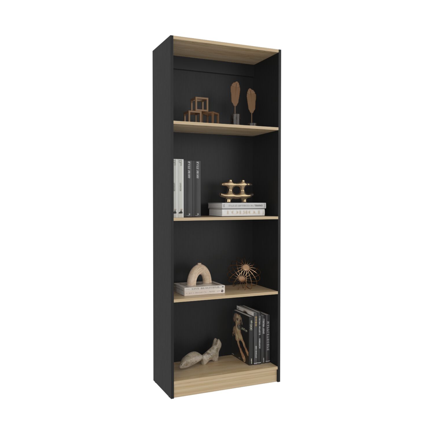 Estante Organizador 3 Niveles 180,6x62,8x29,9 Cm Negro Y Caf&eacute; Claro image number 1.0