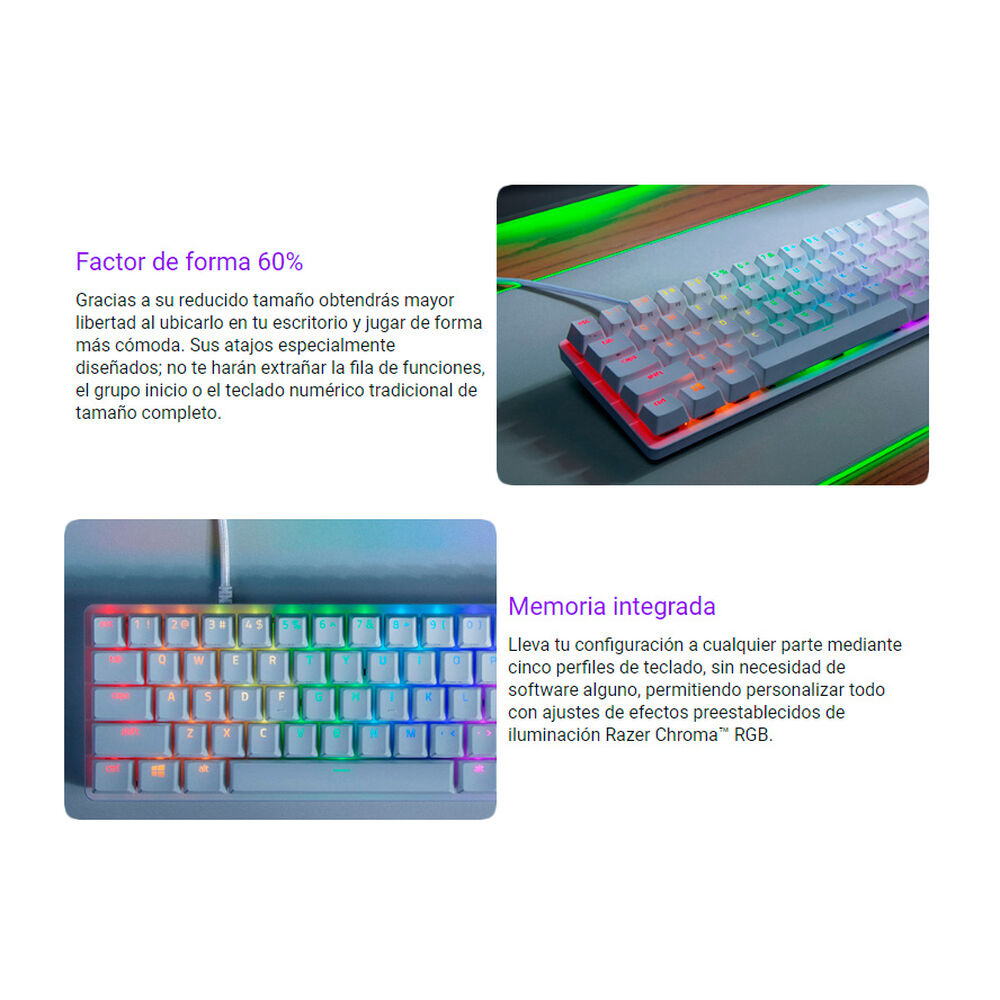 Teclado Razer Huntsman Mini Purple Switch Mercury image number 4.0