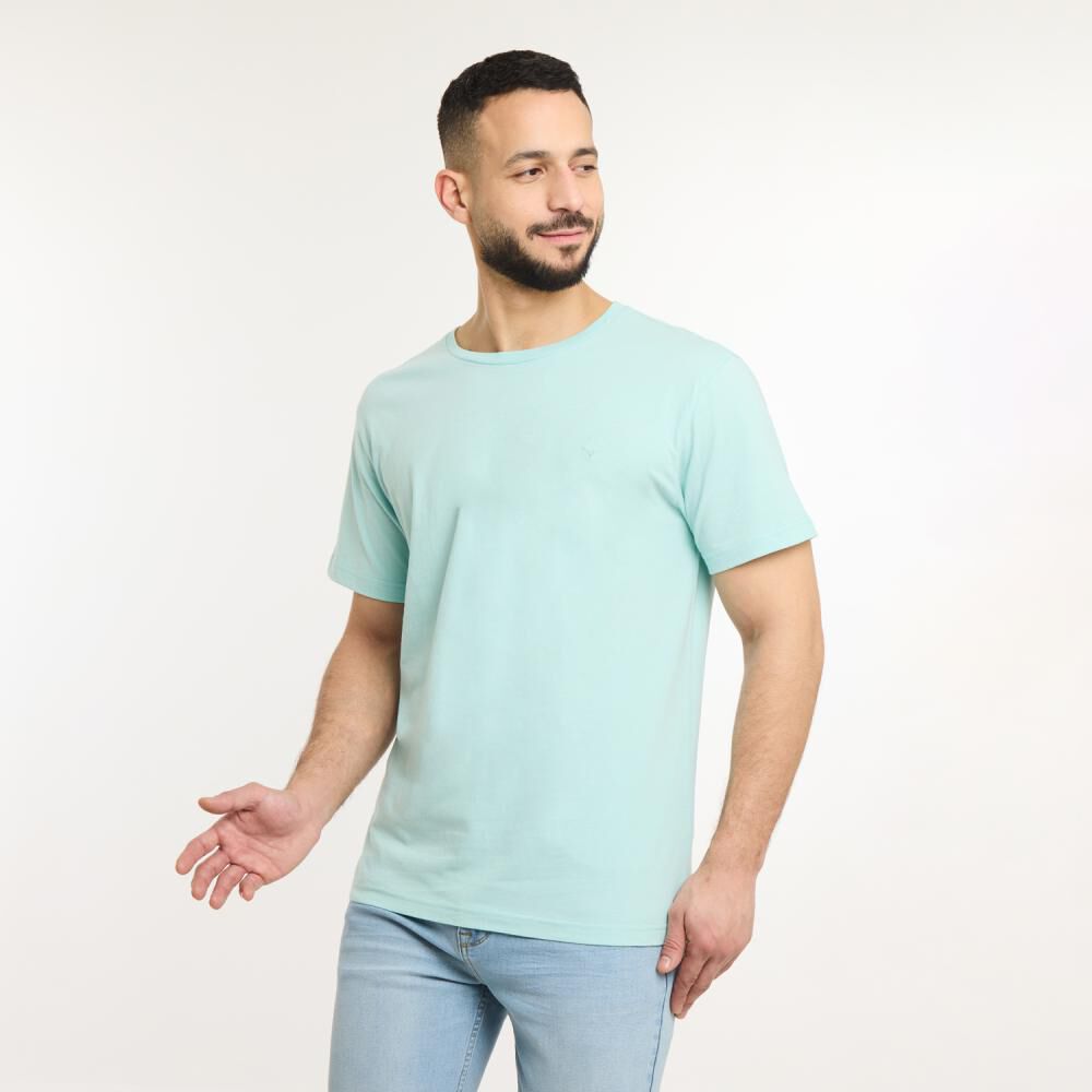 Polera B&aacute;sica Slim Manga Corta Cuello Redondo Hombre Az Black image number 2.0