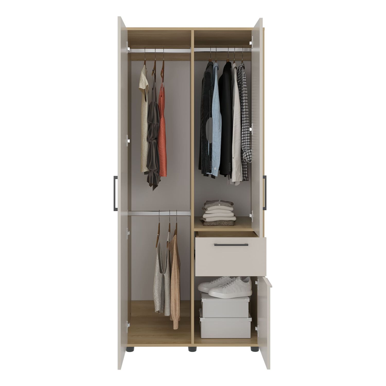 Closet 3 Puertas Y1 Cajon 180x80x52 Cm Caf&eacute; Claro image number 2.0