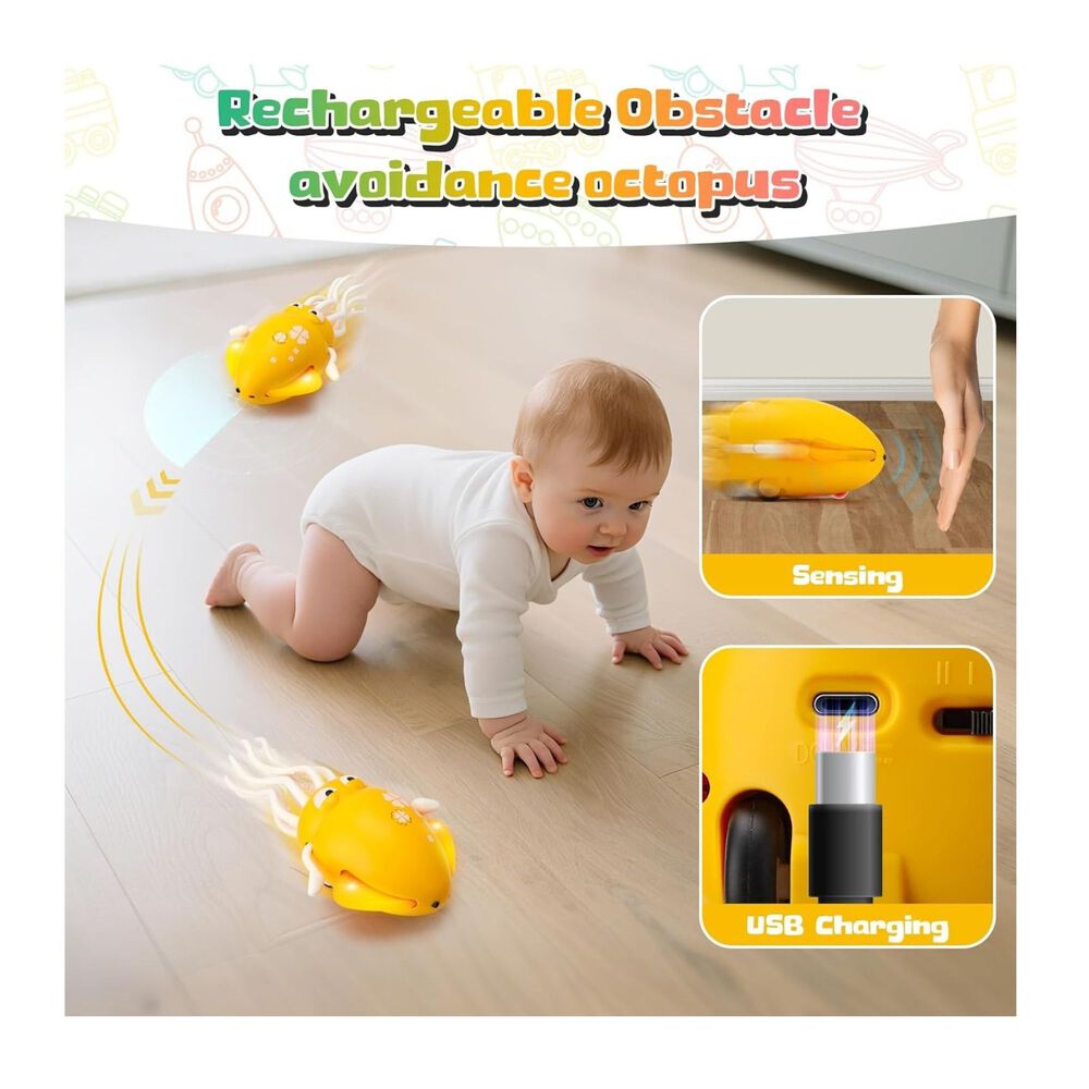 Pulpo Bailar&iacute;n Squid Toys Musical Con Luces Para Ni&ntilde;o Estimulador Color Verde image number 3.0