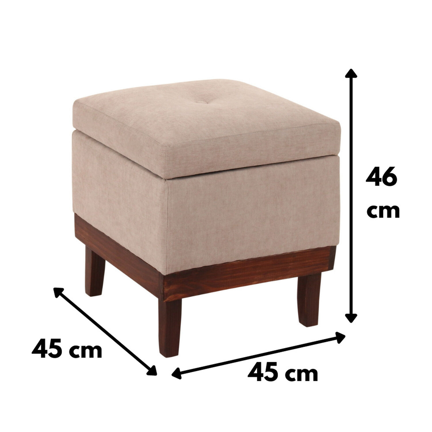 Pouf Ba&uacute;l Emilia Arena Altea 45x45x46 Cm M&aacute;xima Design image number 4.0