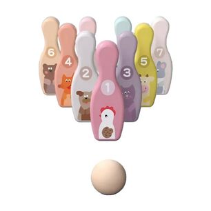 Set Juego De Bowling De Madera