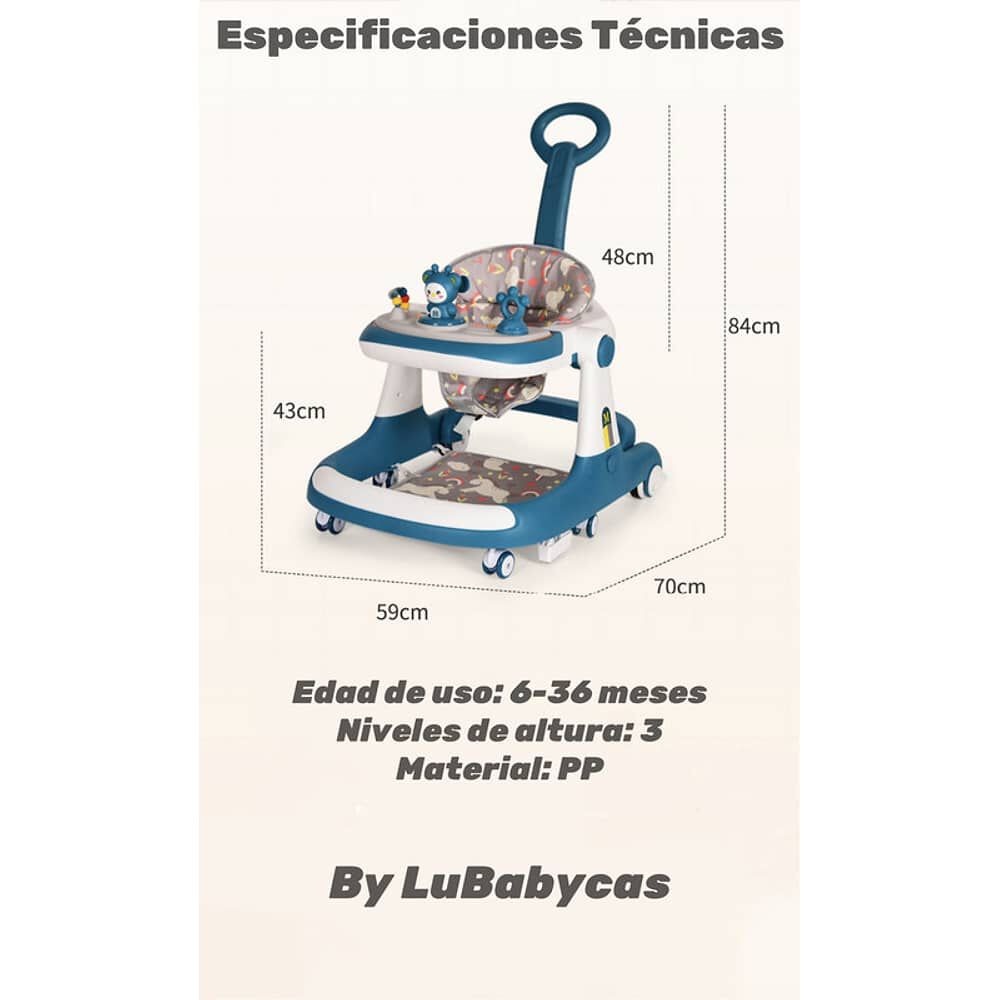 Andador Caminador 5 En 1 Con Apoya Pies Lubabycas Rojo image number 7.0