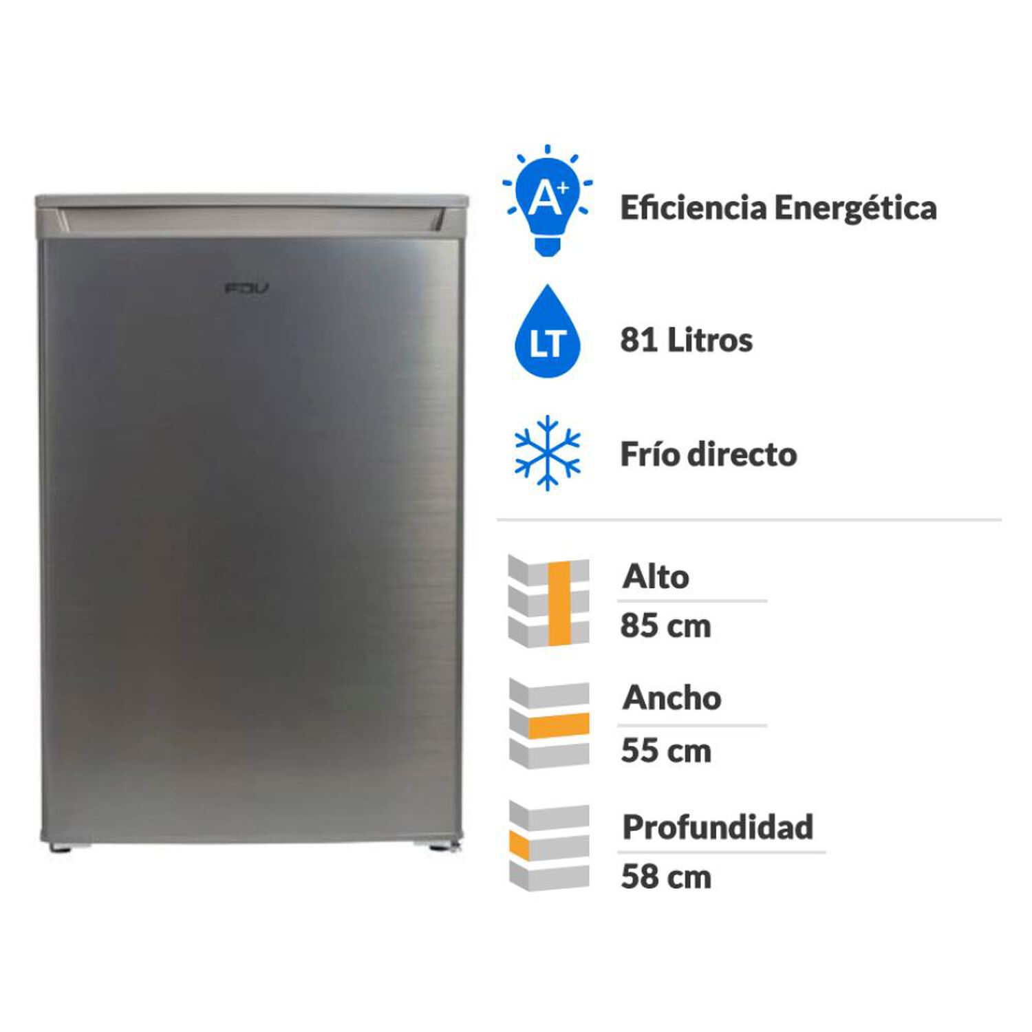 Freezer Vertical Fdv DD1-12-inox / Fr&iacute;o Directo / A+ image number 1.0