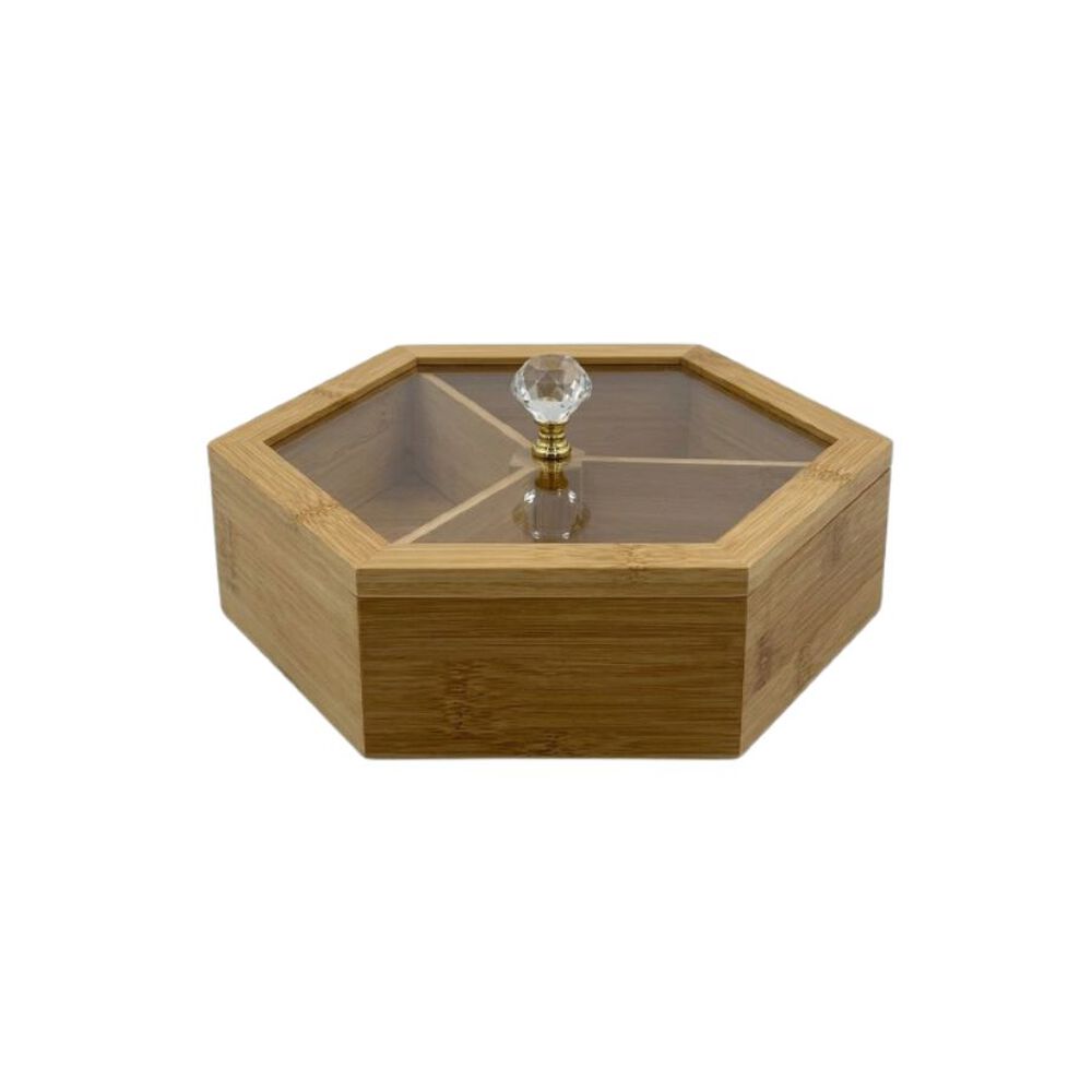 Caja Organizadora Snack Bamb&uacute; Hexagonal Con Tapa Divisor image number 0.0
