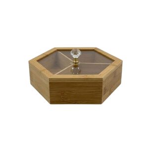 Caja Organizadora Snack Bamb&uacute; Hexagonal Con Tapa Divisor