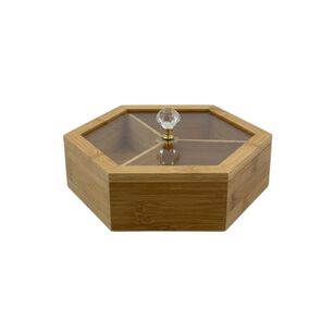 Caja Organizadora Snack Bamb&uacute; Hexagonal Con Tapa Divisor