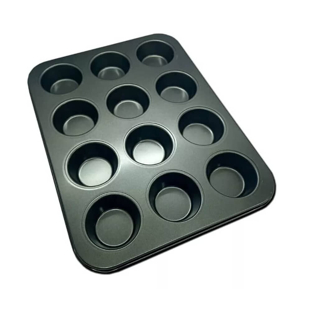 Molde 12 Muffins Cupcakes Placa Tefl&oacute;n Pettish Online Vc Color Negro image number 4.0