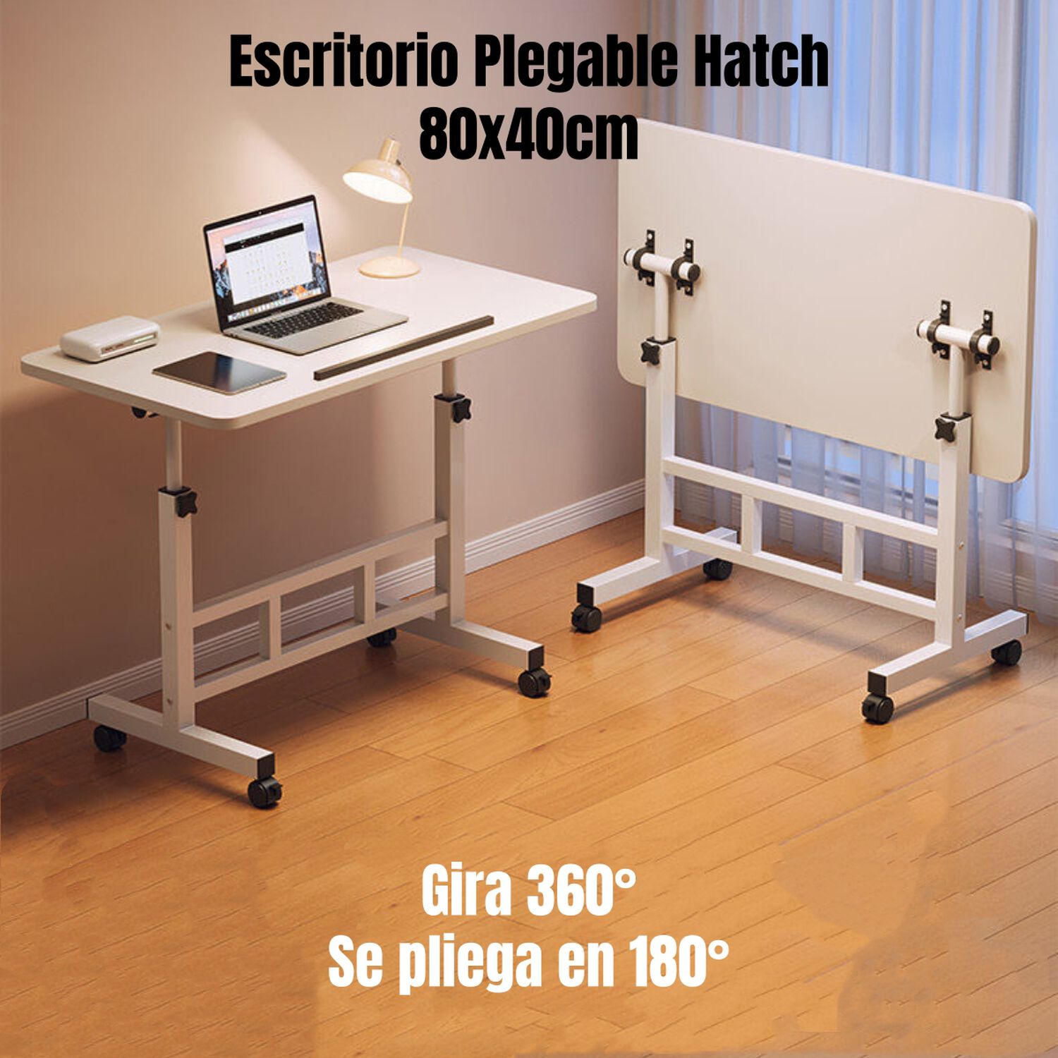 Escritorio Plegable Hatch 80x40cm Con Barrera Antideslizante image number 2.0