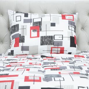 Set Plum&oacute;n + Almohada Casaideal Geometrico / 1.5 Plazas