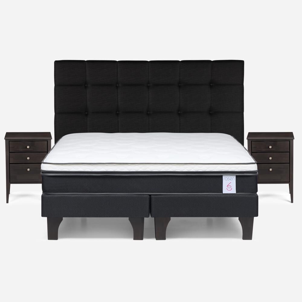 Cama Europea Rosen New Style 6 / King / Base Dividida + Set De Maderas image number 0.0