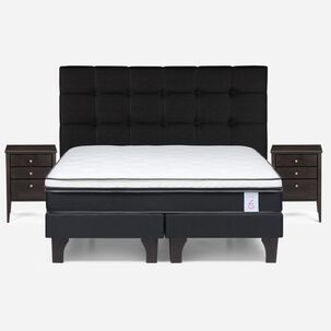 Cama Europea Rosen New Style 6 / King / Base Dividida + Set De Maderas
