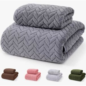 Juego De 2 Toallas De Ba&ntilde;o Altamente Absorbentes