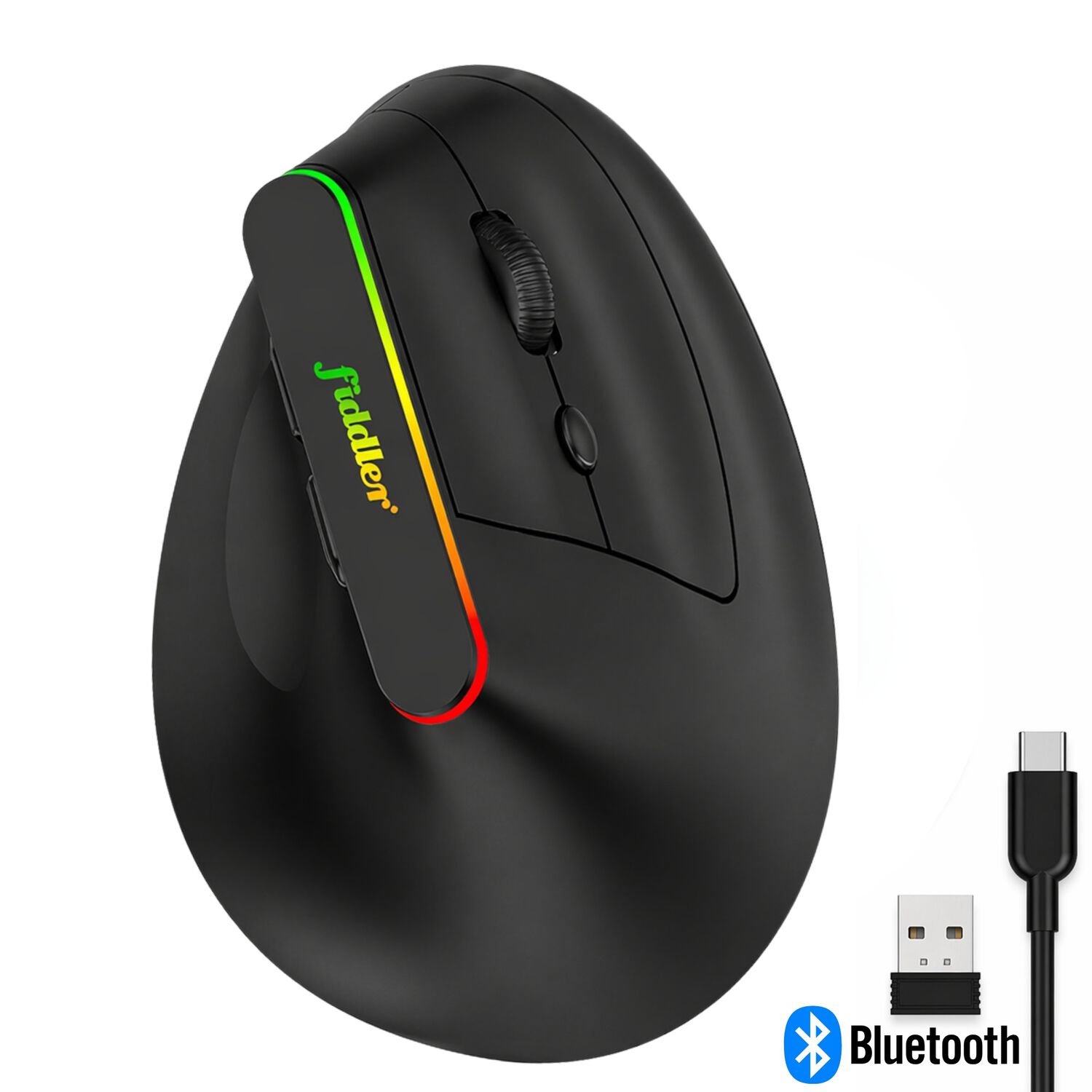 Mouse Vertical Ergon&oacute;mico Dual Wireless Bluetooth Recargable image number 3.0