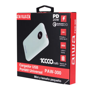 Cargador Batería Externa Power Bank 10.000 Mah Aiwa Paw-300 Celeste