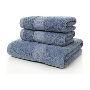 Set De 3 Toallas 100% Algod&oacute;n - Azul