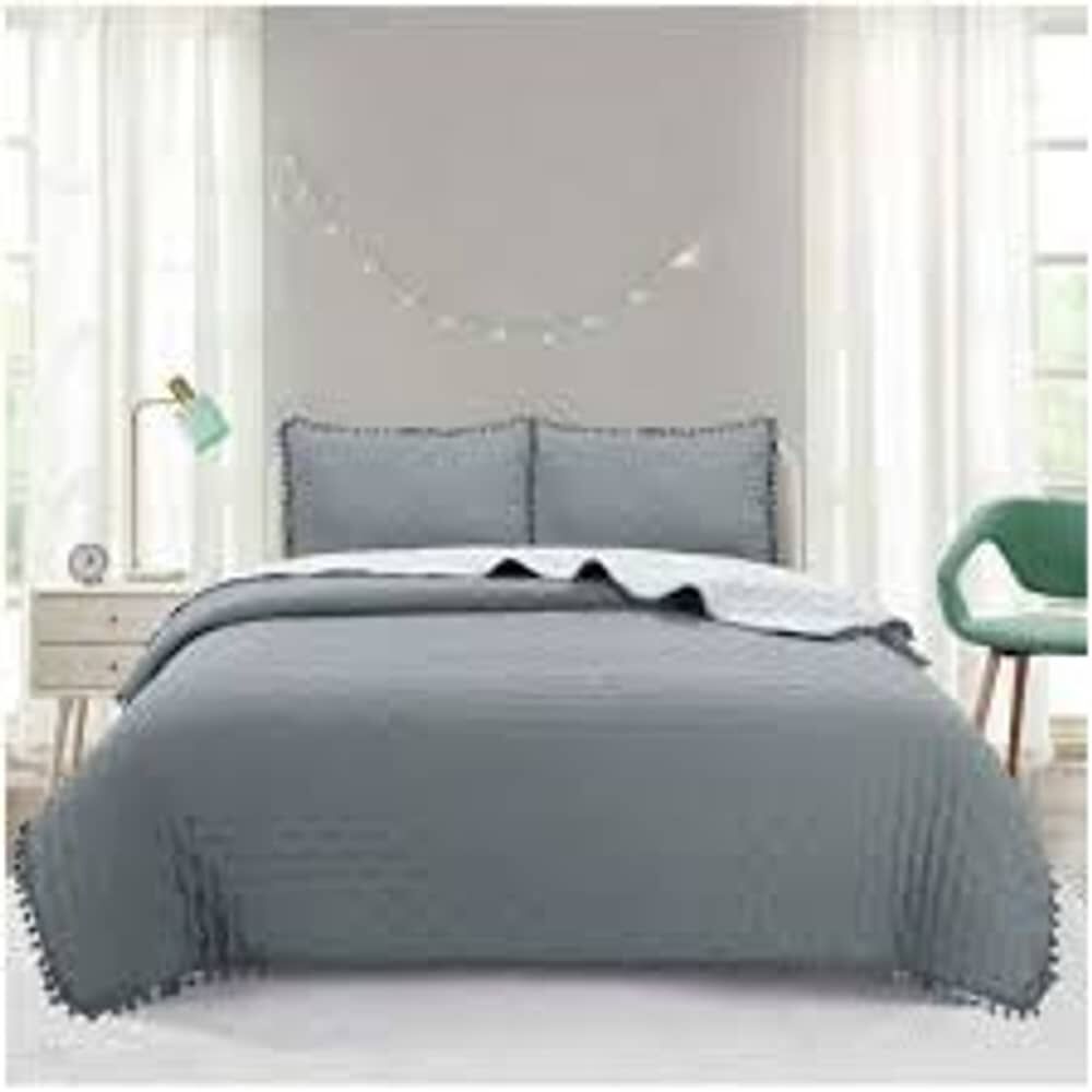 Cubrecamas Algod&oacute;n Con Pom Pom - 2 Plazas image number 1.0