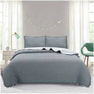 Cubrecamas Algod&oacute;n Con Pom Pom - 2 Plazas