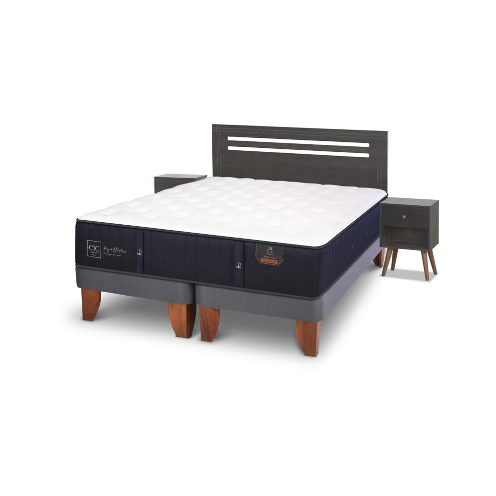 Cama Europea Cic Premium / 2 Plazas / Base Dividida + Set De Maderas image number 3.0