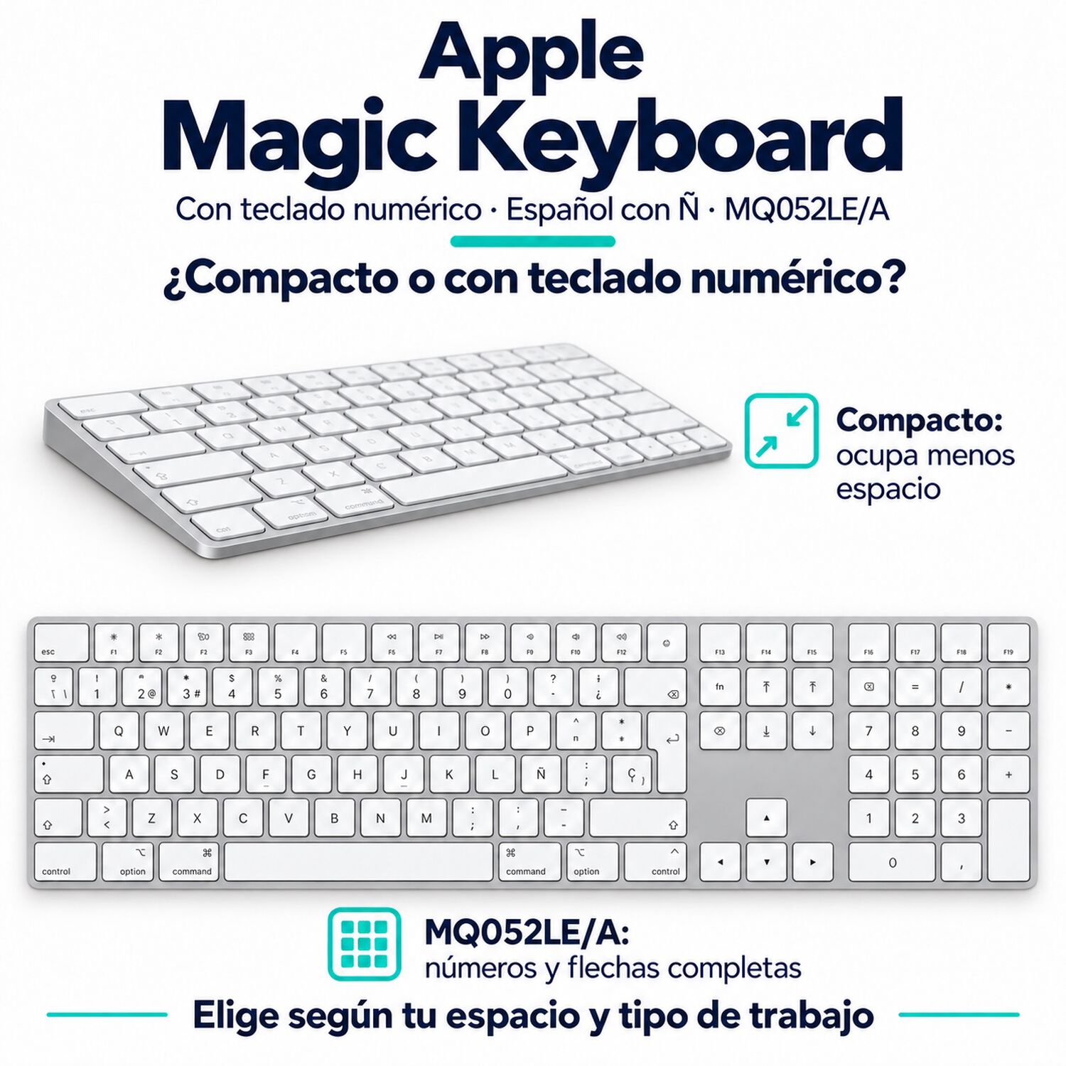 Apple Magic Keyboard Num&eacute;rico Espa&ntilde;ol Con &Ntilde; Mq052le/a image number 6.0