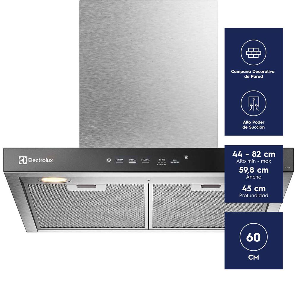 Campana Cocina Decorativa Electrolux Isla 60cm Timer Ce6tf image number 1.0