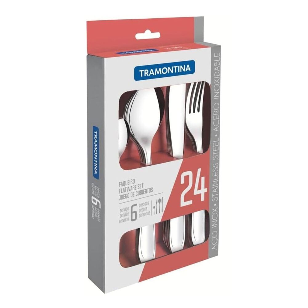Juego Cubiertos 24 Piezas Angra Tramontina Acero Inoxidable image number 1.0