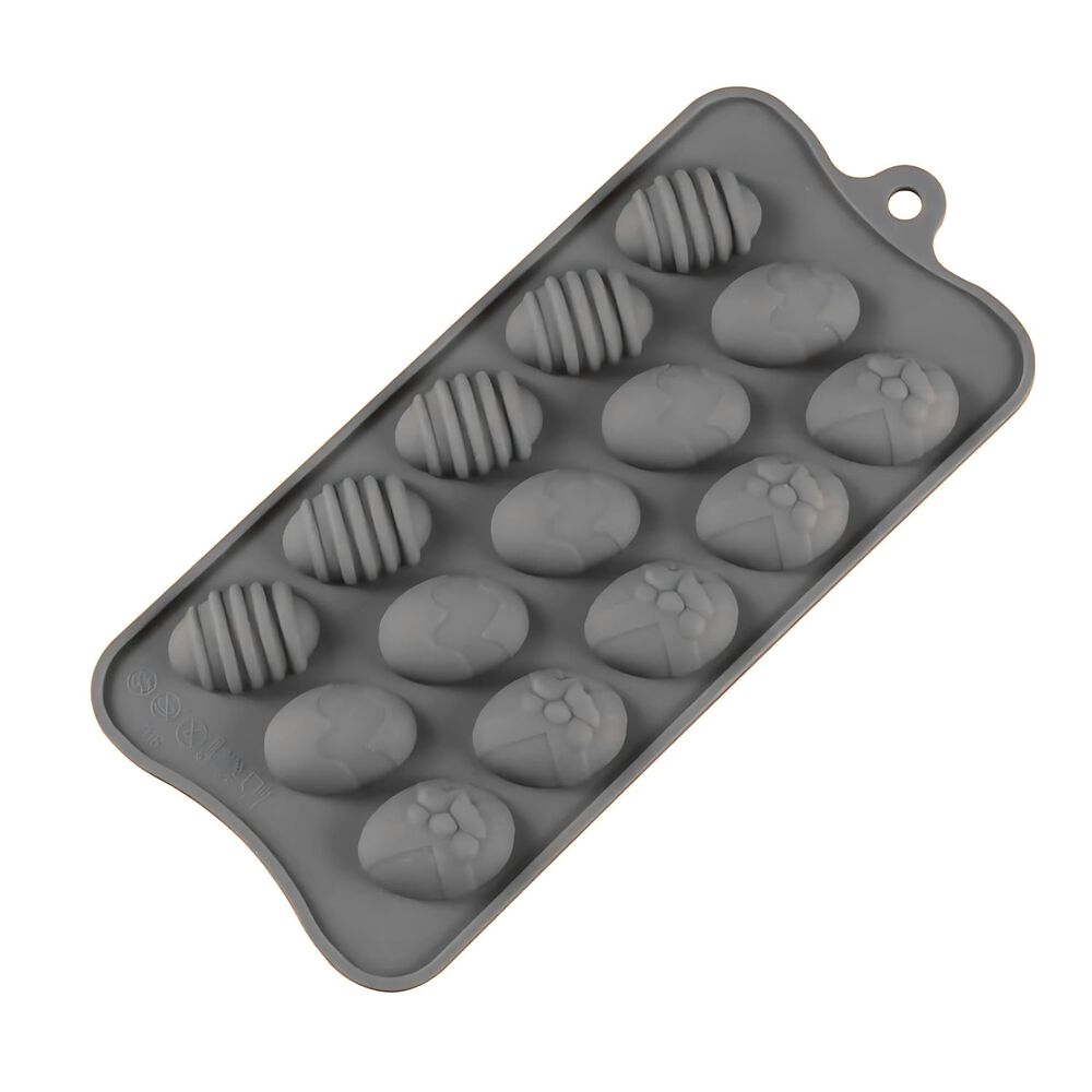 Molde Silicona 15 Huevitos Pascua Gris Reposteria Chocolate image number 0.0