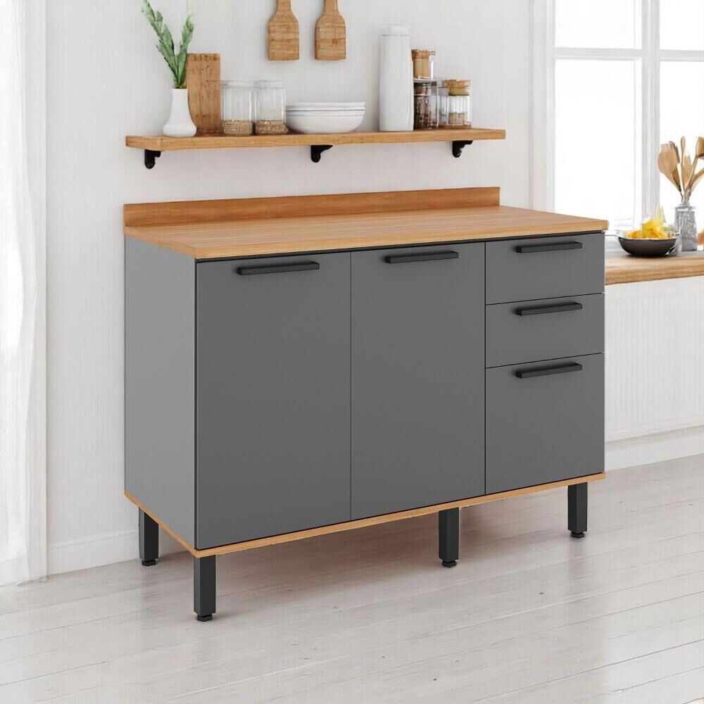 Mueble De Cocina Roca Base De Cocina Casta&ntilde;a Modular / 2 Puertas / 3 Cajones image number 2.0