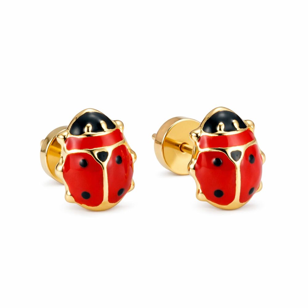 Aros Abridores China 5x6mm Oro 14k A Presi&oacute;n Beb&eacute; Ni&ntilde;a Hipoalerg&eacute;nicos image number 0.0