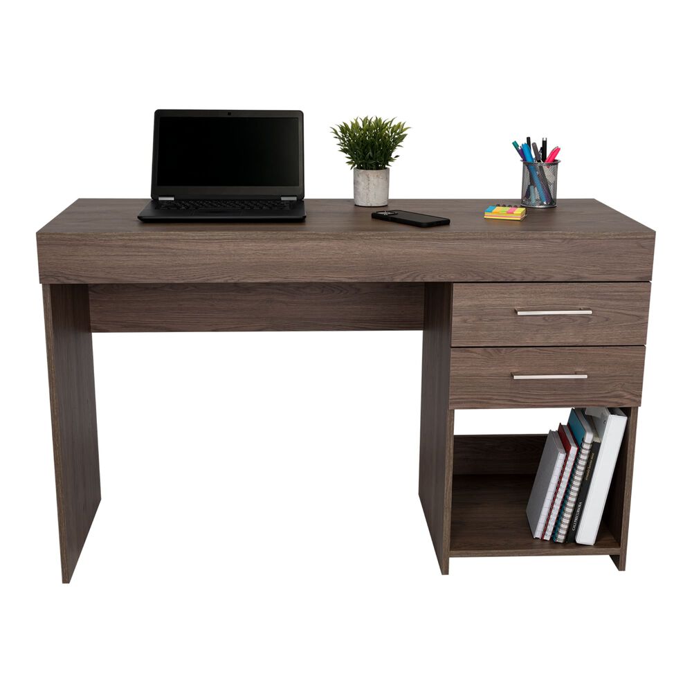 Escritorio Fm Con 2 Cajones Caf&eacute; Oscuro 75x120x45,7 Cm image number 2.0