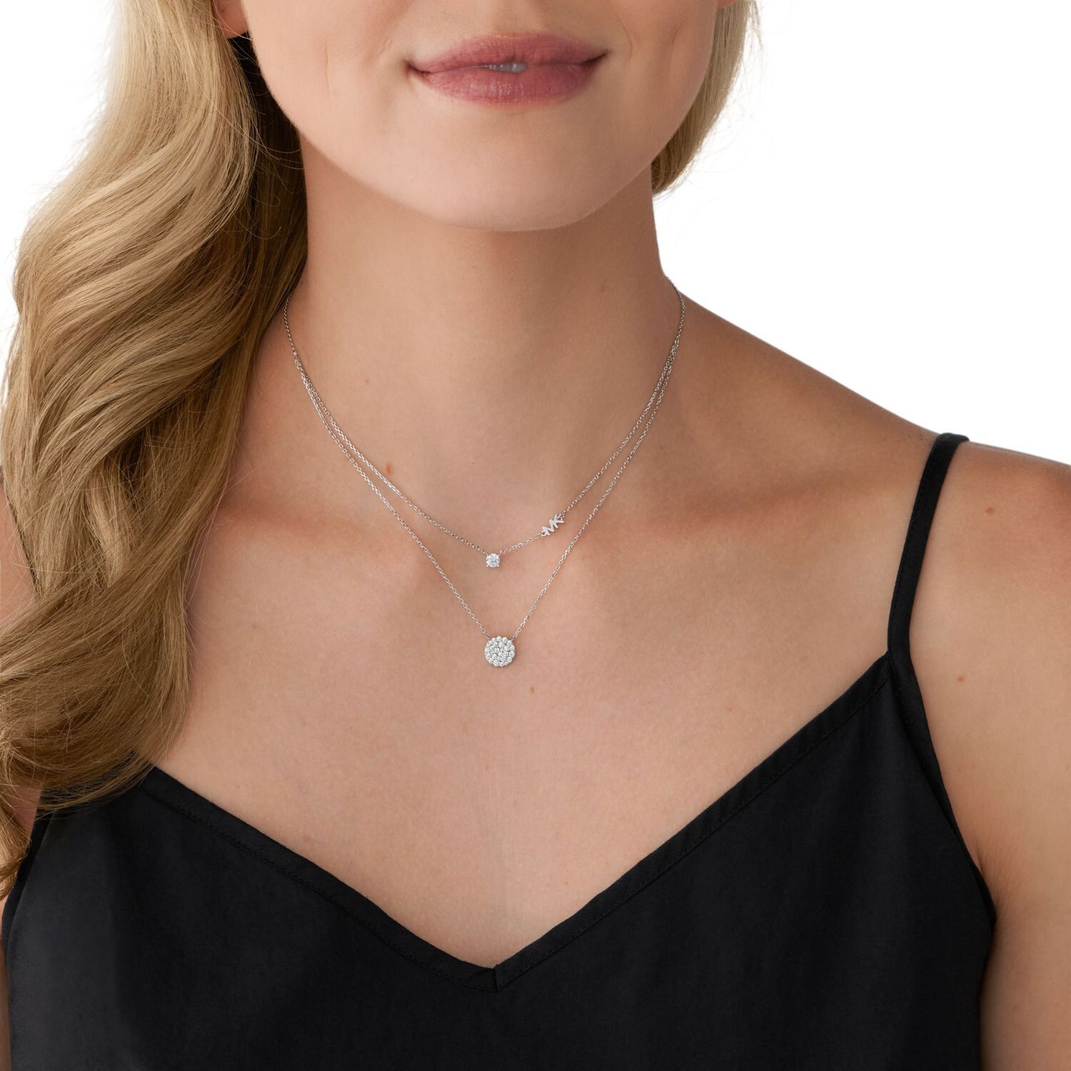 Collar Doble Mujer Michael Kors Plateado image number 2.0