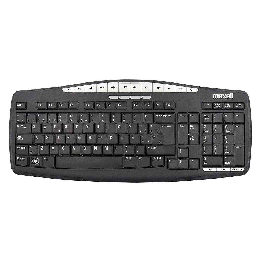 Teclado Multifuncional Maxell Kb-100 Conector Usb Negro image number 0.0