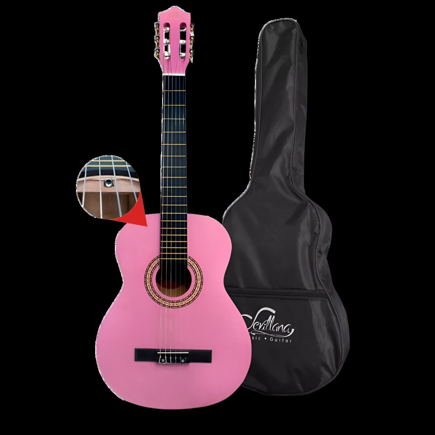 Guitarra Cl&aacute;sica Sevillana Rosada 39&rdquo; Con Alma Y Funda 8451 image number 2.0